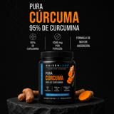 Cápsulas de cúrcuma y curcumina (1000 mg) Premium de Triple Acción Antiinflamatoria