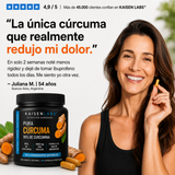 Cápsulas de cúrcuma y curcumina (1000 mg) Premium de Triple Acción Antiinflamatoria